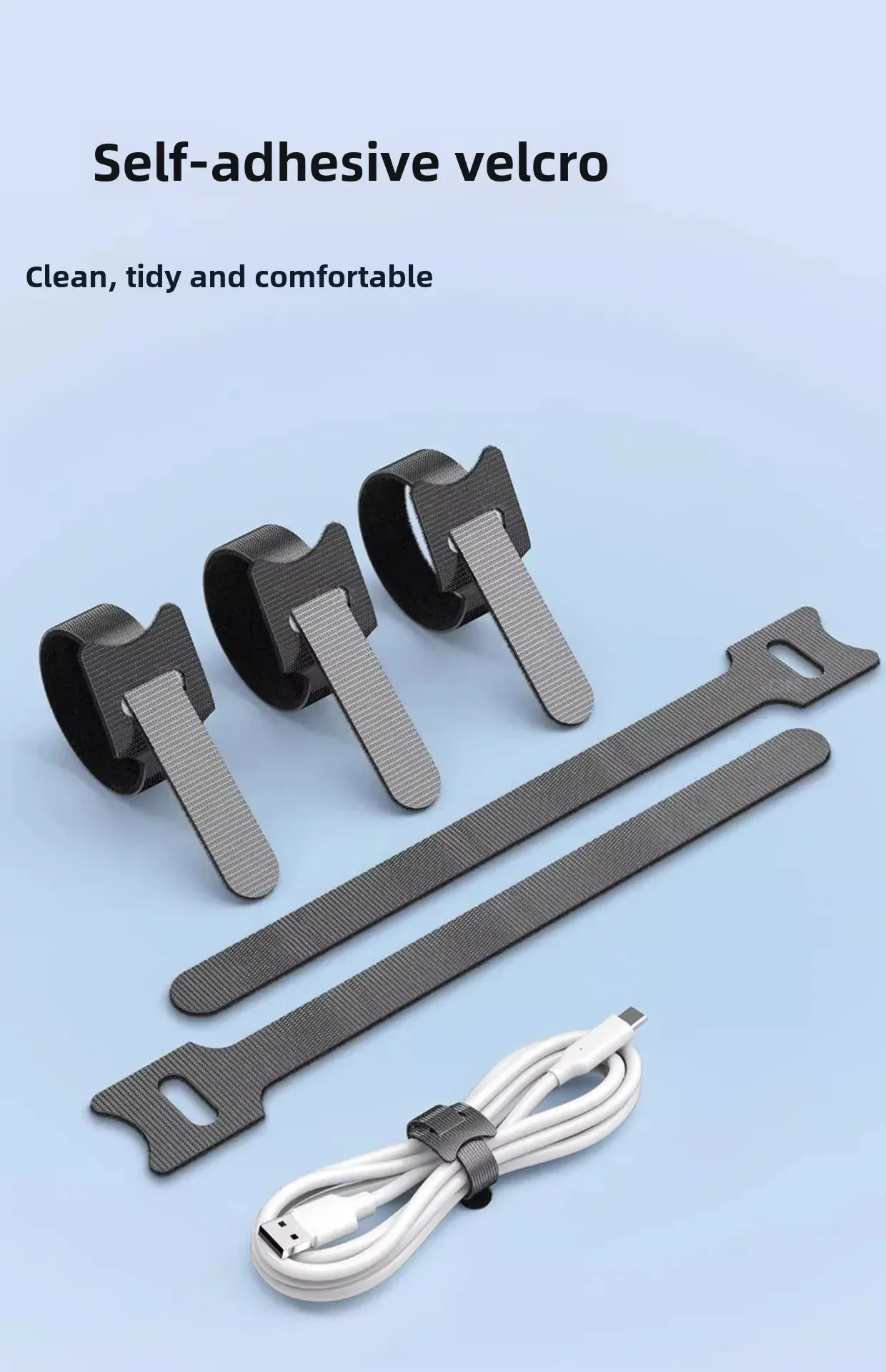 Attaches autocollantes en nylon, vue d'ensemble