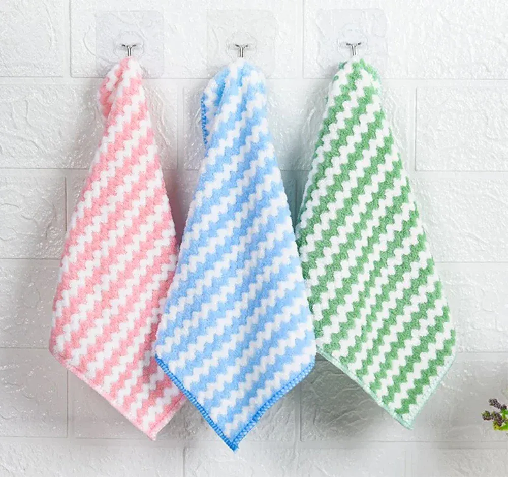 Chiffons de nettoyage en microfibre épais, haute absorption, velours pour la cuisine 2