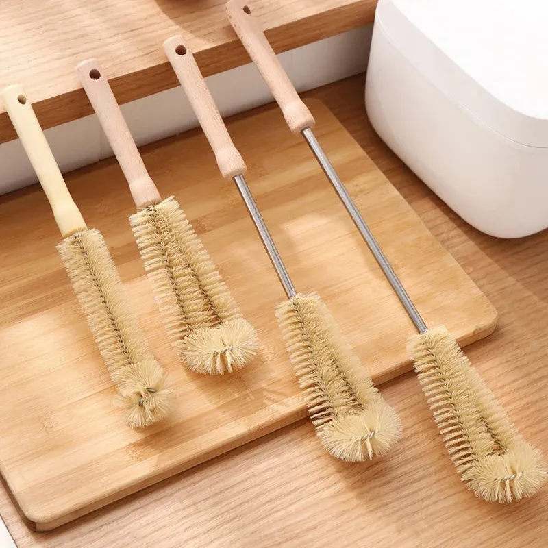 Brosse à bouteilles en bois à long manche