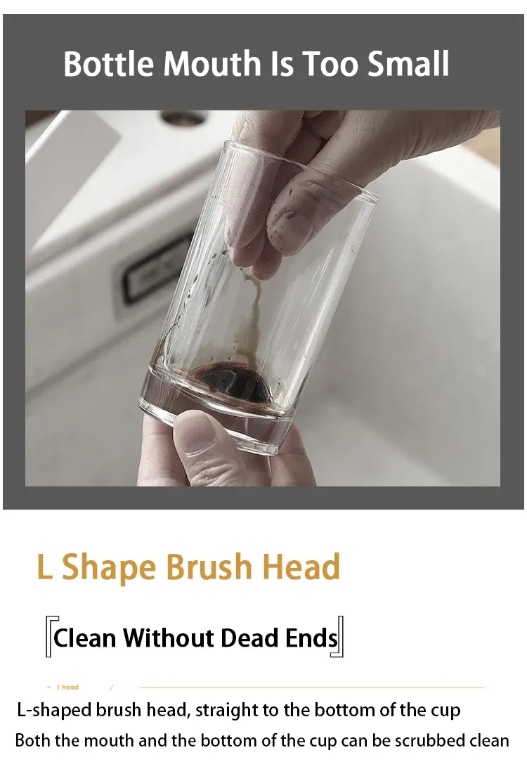 Utilisation de la brosse pour bouteilles avec long manche
