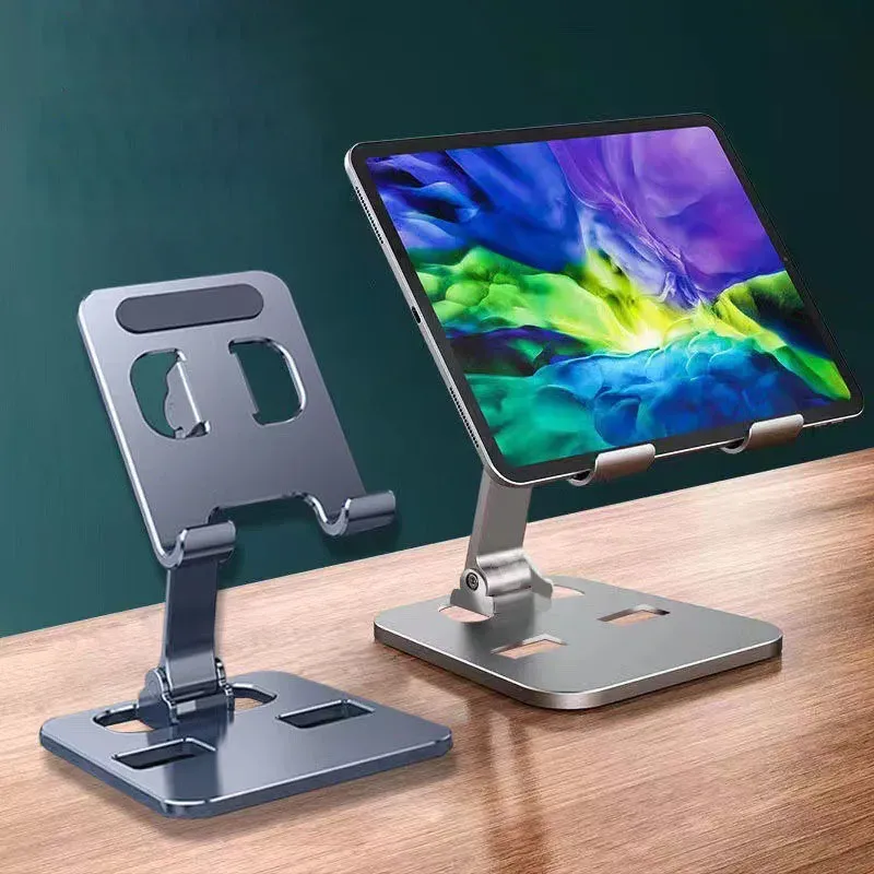 Support de tablette et téléphone portable en alliage d'aluminium, compatible iPad, Samsung Tab et MatePad, support mobile flexible et réglable 2