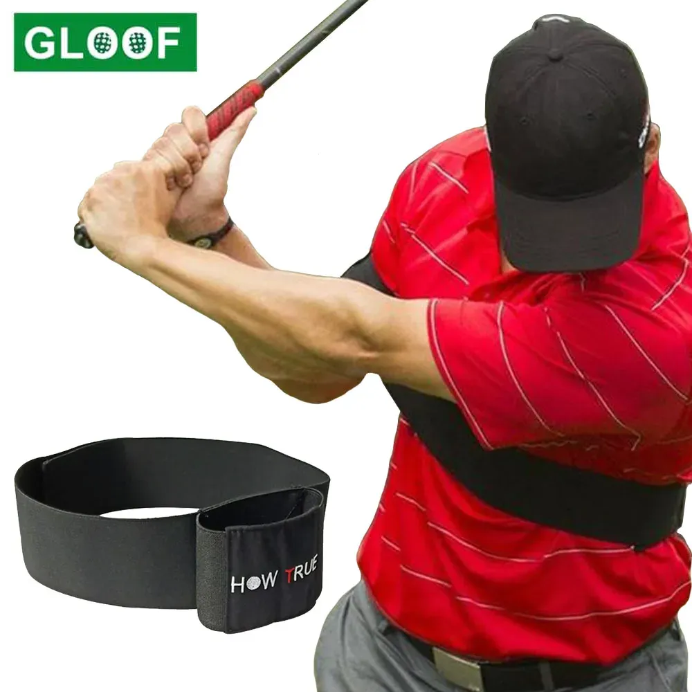 Brassard d'entraînement de swing de golf correcteur de posture de main, ceinture élastique en nylon noir pour débutants - Image 1