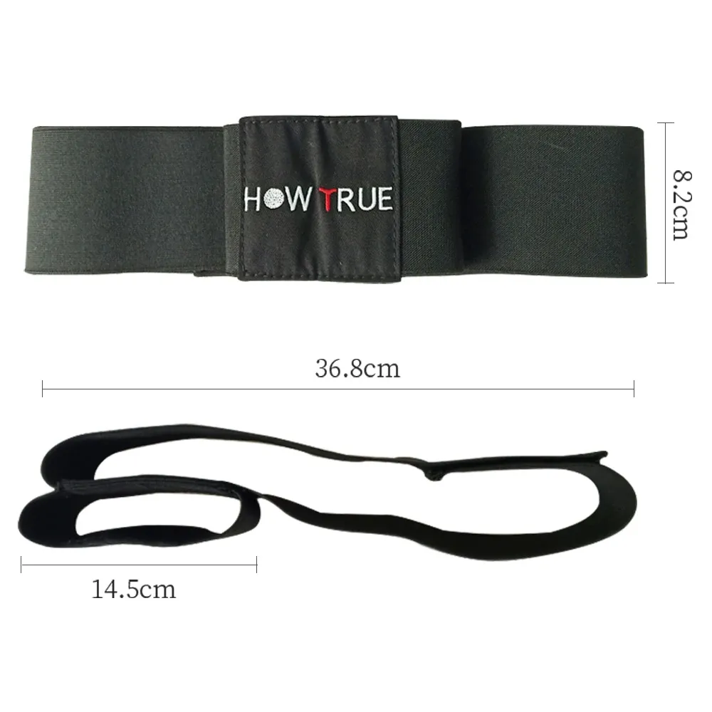 Brassard d'entraînement de swing de golf correcteur de posture de main, ceinture élastique en nylon noir pour débutants 2