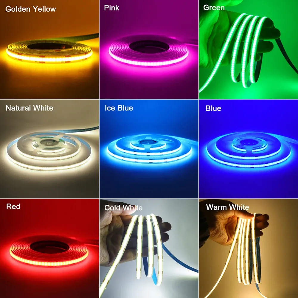 Bande LED COB flexible avec capteur de mouvement, 5 V, alimentation USB, largeur 3 mm, 5 mm ou 8 mm, circuit imprimé, 320 LED, pour sous-meuble, cuisine et escaliers 6