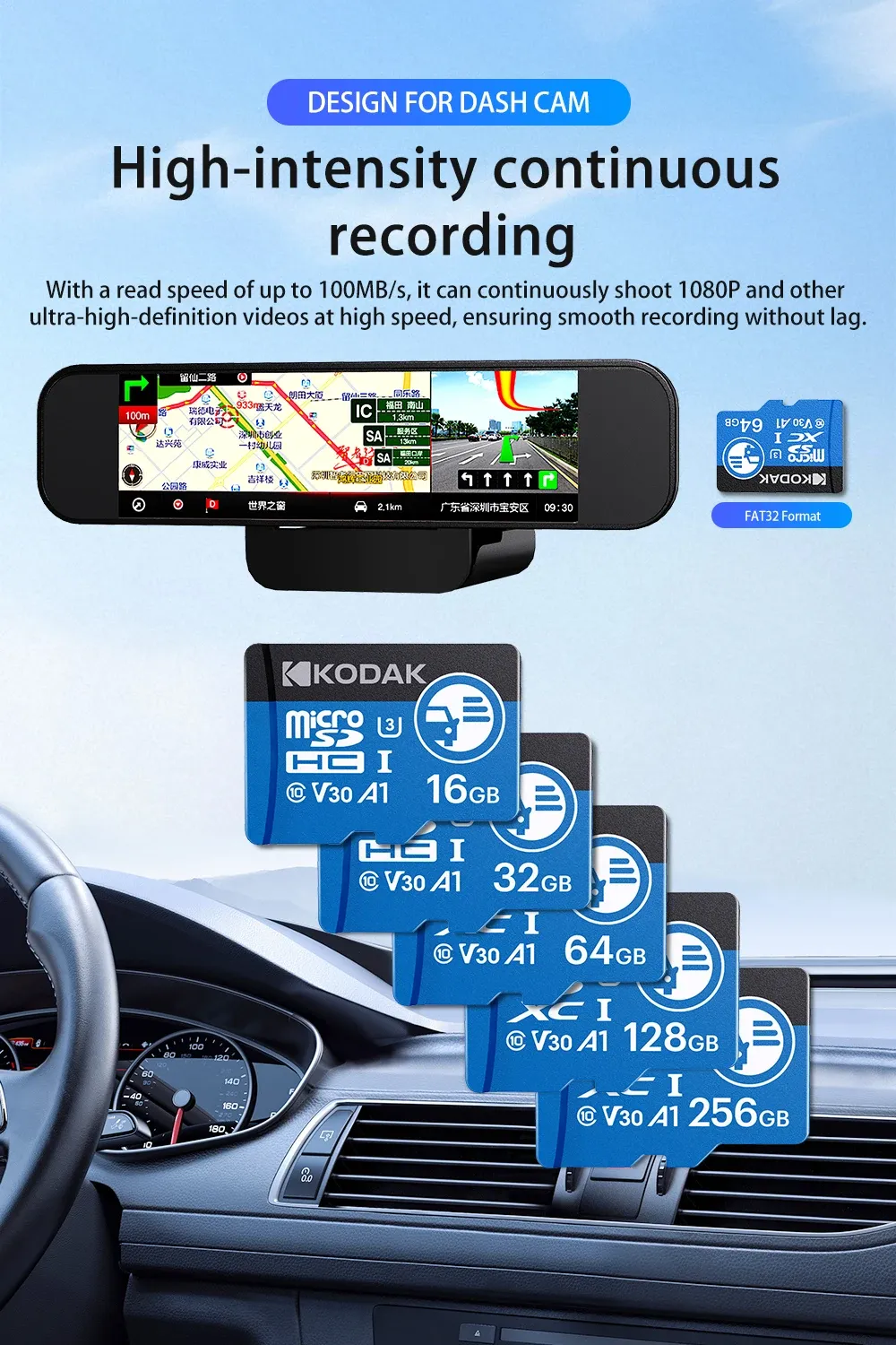 Carte microSD Kodak, détail du design