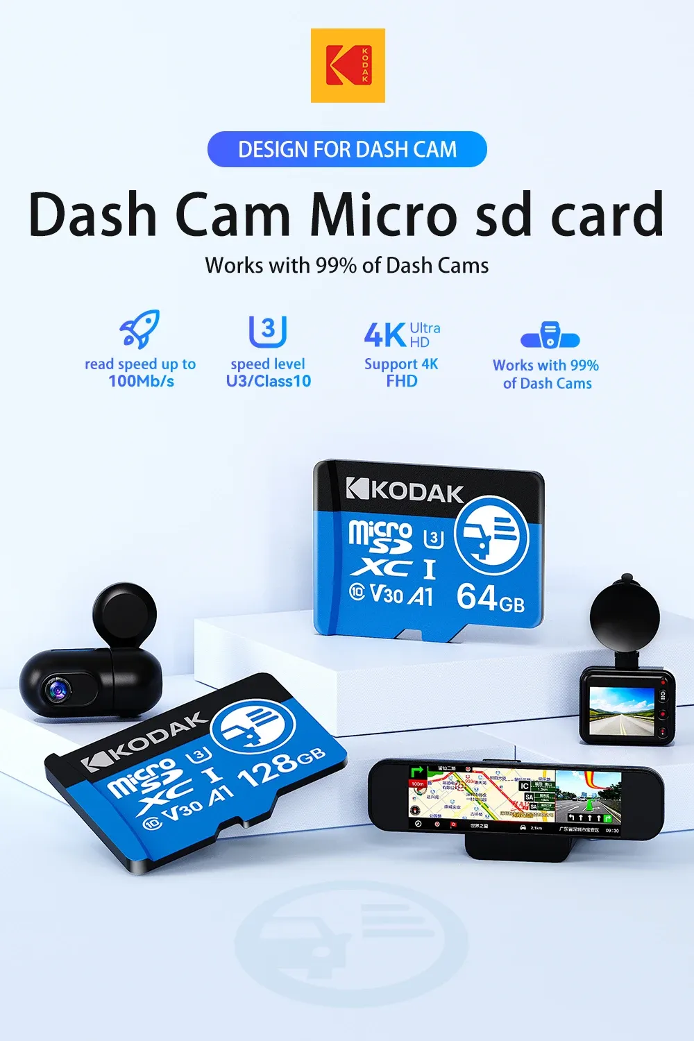 Carte microSD Kodak haute endurance, vue principale