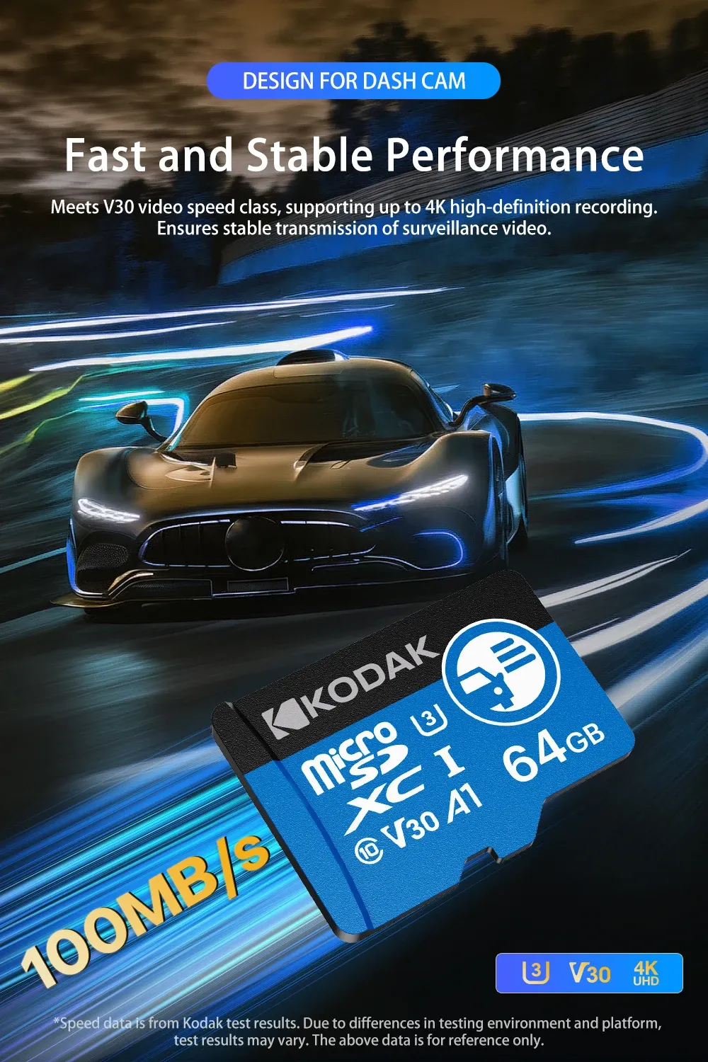 Carte microSD Kodak, finition soignée
