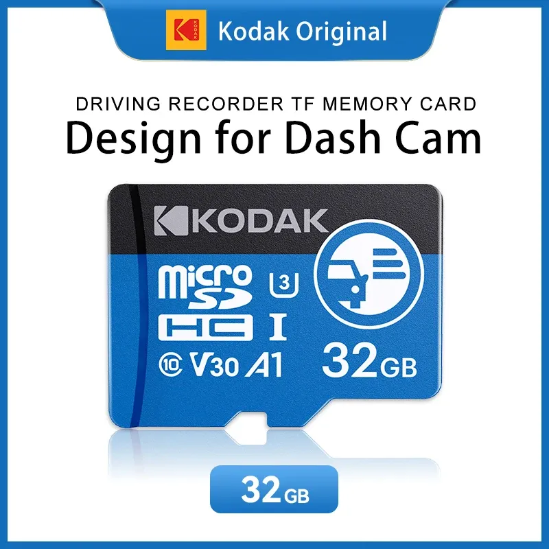 Carte microSD haute endurance Kodak pour dashcam, carte mémoire FAT32 128 Go/256 Go, 100 Mo/s, enregistrement 4K et boucle 7