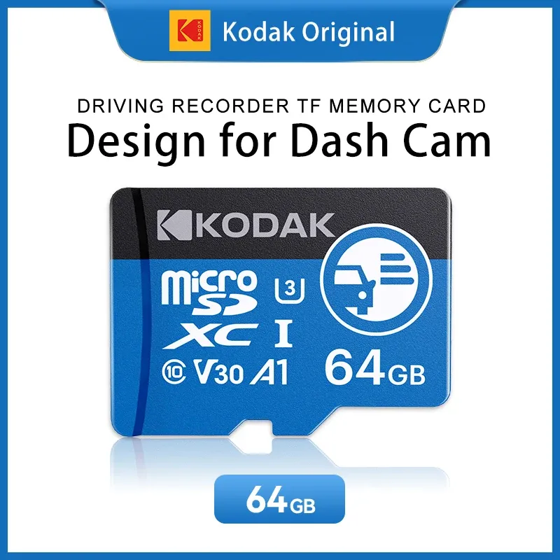 Carte microSD haute endurance Kodak pour dashcam, carte mémoire FAT32 128 Go/256 Go, 100 Mo/s, enregistrement 4K et boucle 8