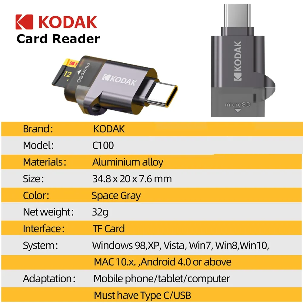 Carte microSD haute endurance Kodak pour dashcam, carte mémoire FAT32 128 Go/256 Go, 100 Mo/s, enregistrement 4K et boucle 11