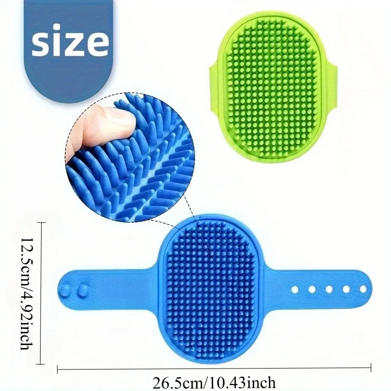 Brosse de bain en silicone pour chien avec poignée circulaire réglable 4