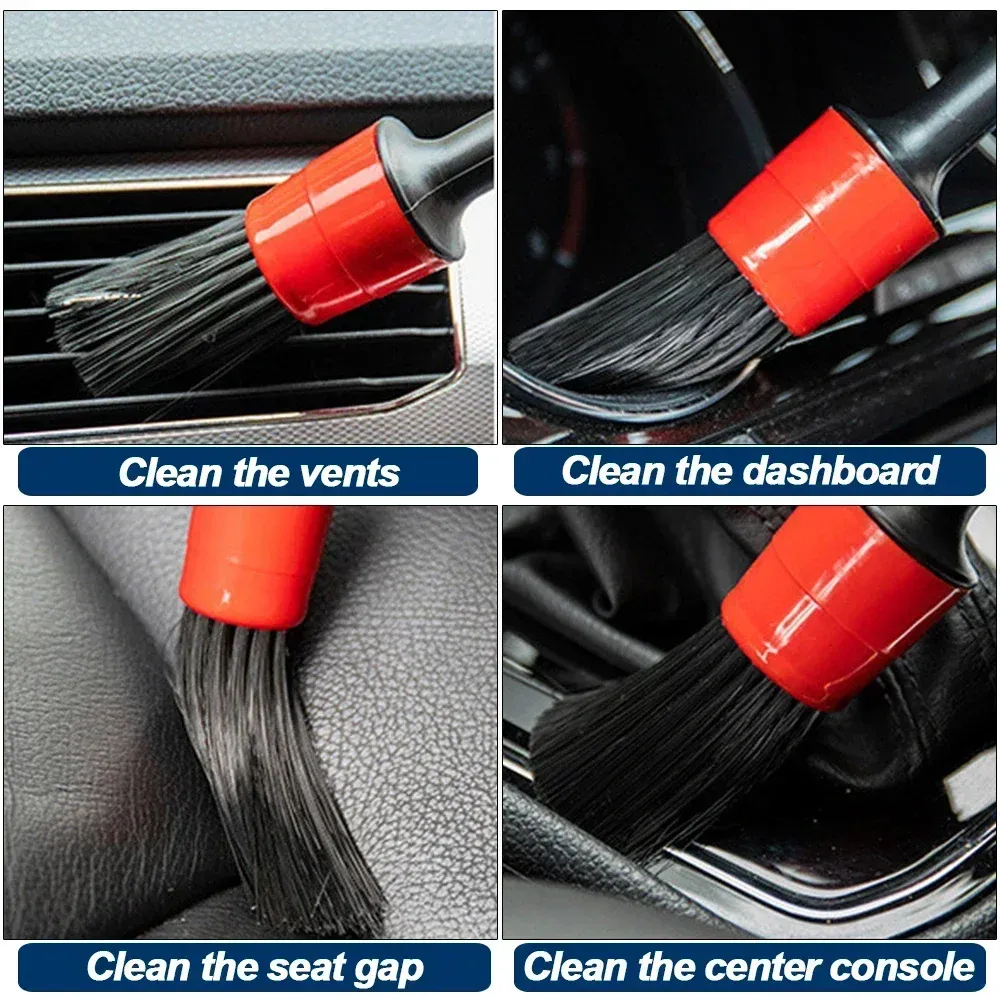 Kit de brosses de nettoyage pour voiture présenté dans son ensemble