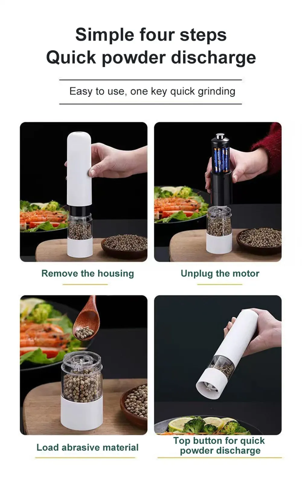 Lumière LED du moulin à poivre