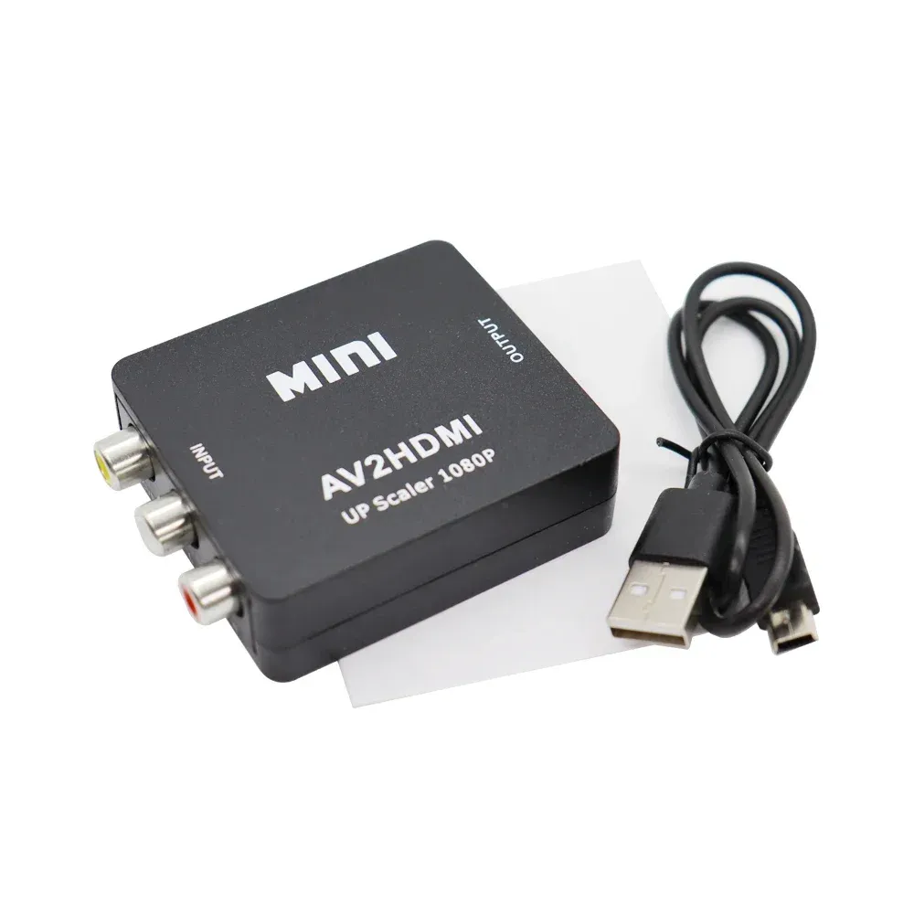 Adaptateur AV vers HDMI 1080P, convertisseur composite RCA vers HDMI avec câble USB 5