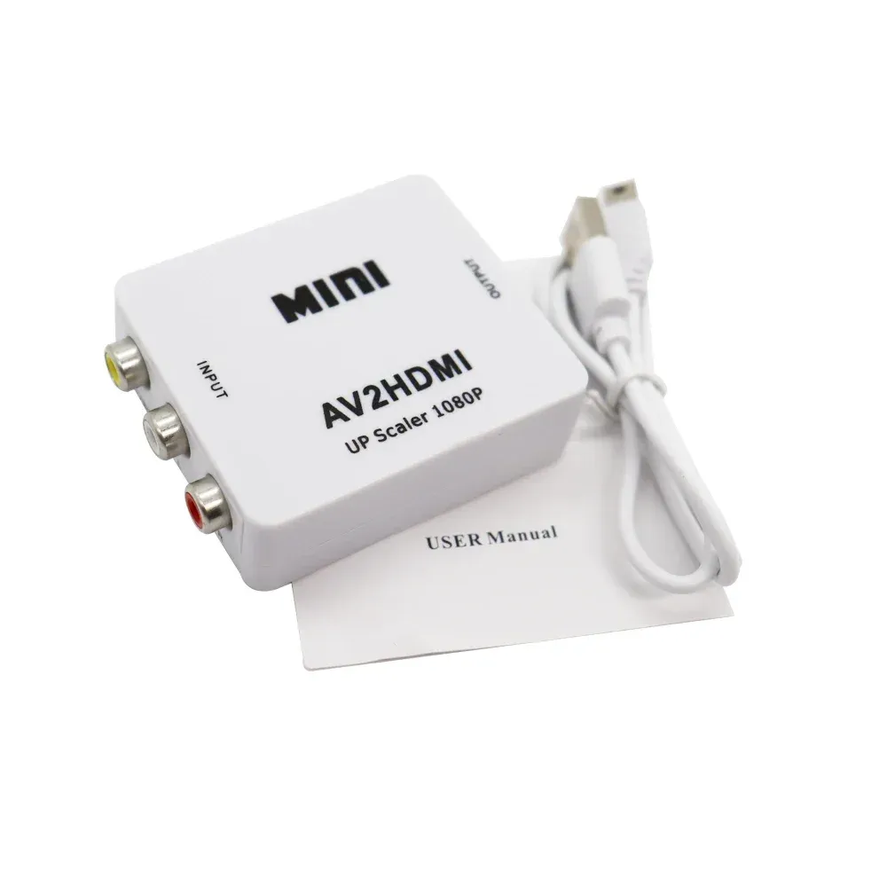 Adaptateur AV vers HDMI 1080P, convertisseur composite RCA vers HDMI avec câble USB 7
