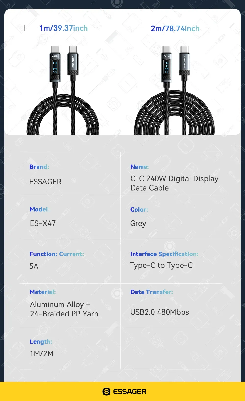Câble de charge rapide USB-C, présentation finale