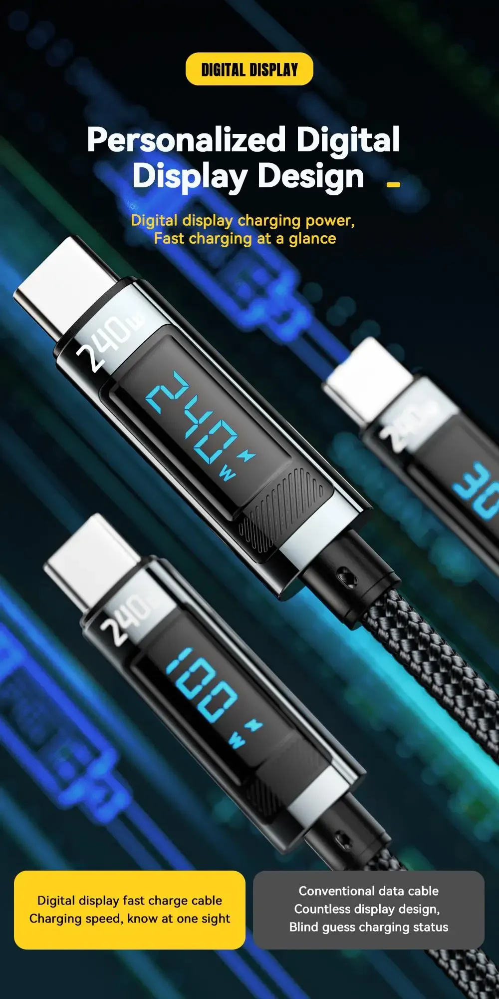 Câble de charge rapide USB-C en situation