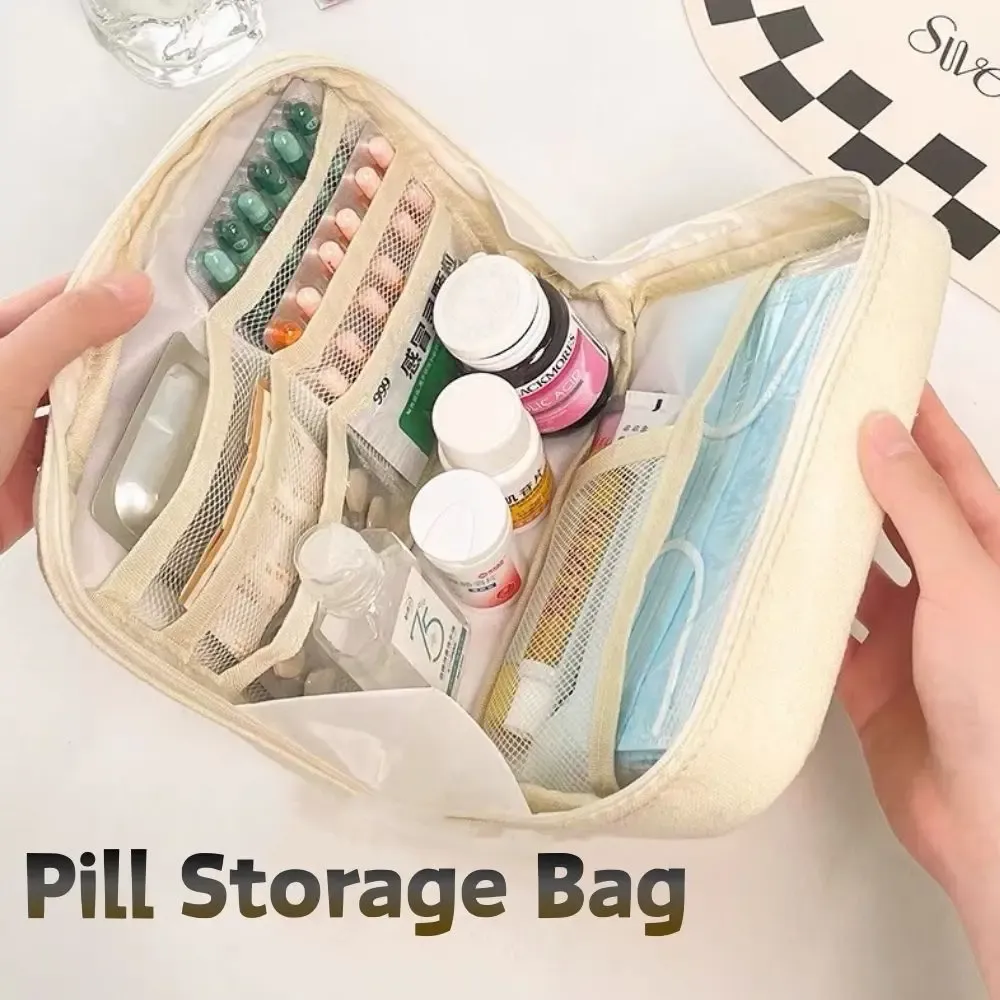 Sac de voyage portable et pliable pour médicaments, grande capacité, kit d'urgence médical, organisateur et pochette de rangement pour pilules à domicile et en plein air