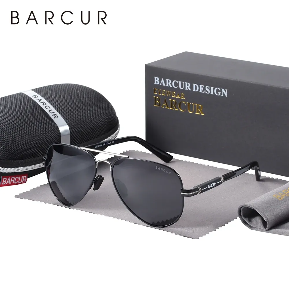 Lunettes de soleil polarisées pour hommes BARCUR, modèle pilote 6