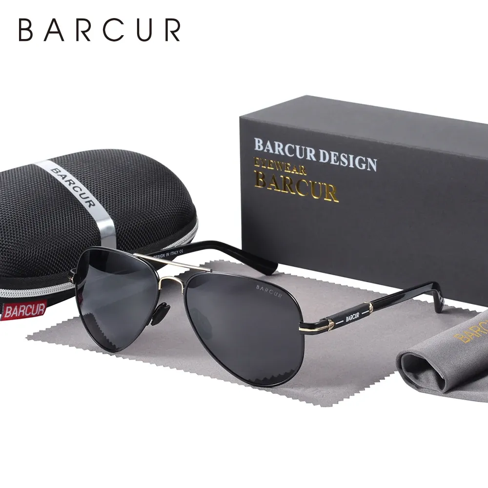 Lunettes de soleil polarisées pour hommes BARCUR, modèle pilote 8