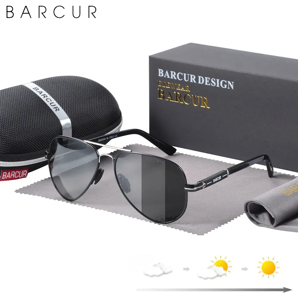 Lunettes de soleil polarisées pour hommes BARCUR, modèle pilote 7