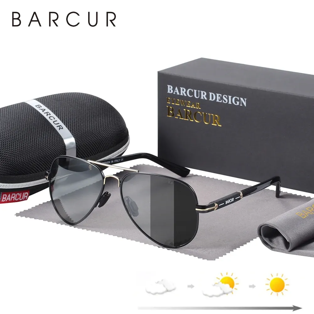Lunettes de soleil polarisées pour hommes BARCUR, modèle pilote 9