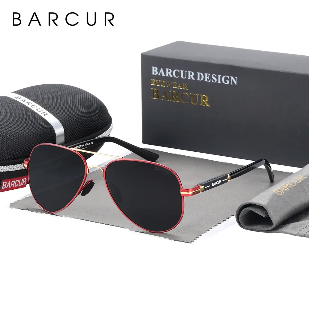 Lunettes de soleil polarisées pour hommes BARCUR, modèle pilote 10