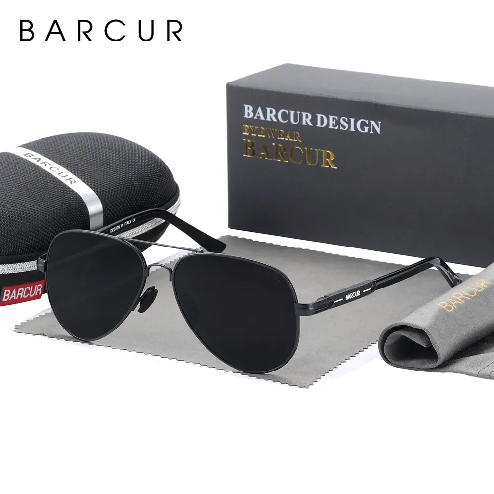 Lunettes de soleil polarisées pour hommes BARCUR, modèle pilote 13