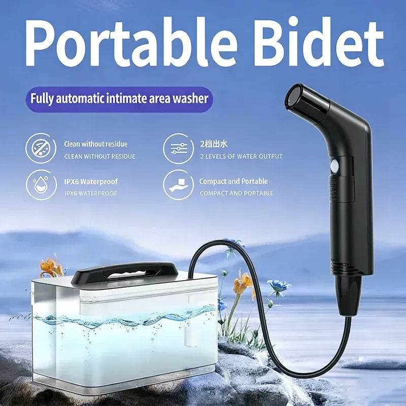 Pulvérisateur de bidet électrique portable à main, à 2 niveaux de pression, rechargeable, pour l'hygiène intime en voyage - Image 1