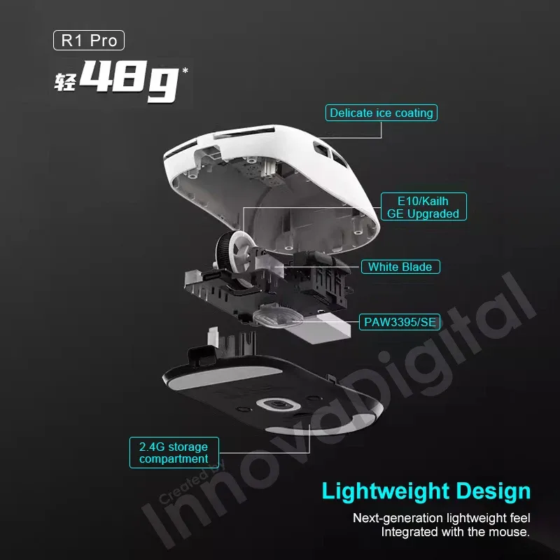 Souris de jeu sans fil ATK VXE Dragonfly R1 Pro MAX PAW3395, Édition R1 SE Plus, Esports FPS, rechargeable et légère 2