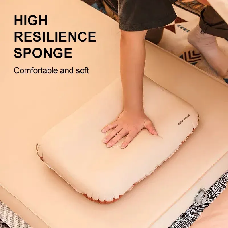Oreiller de camping gonflable autonome Westtune, ultraléger, en mousse 3D compacte, oreiller de cou de voyage pour l'extérieur 6