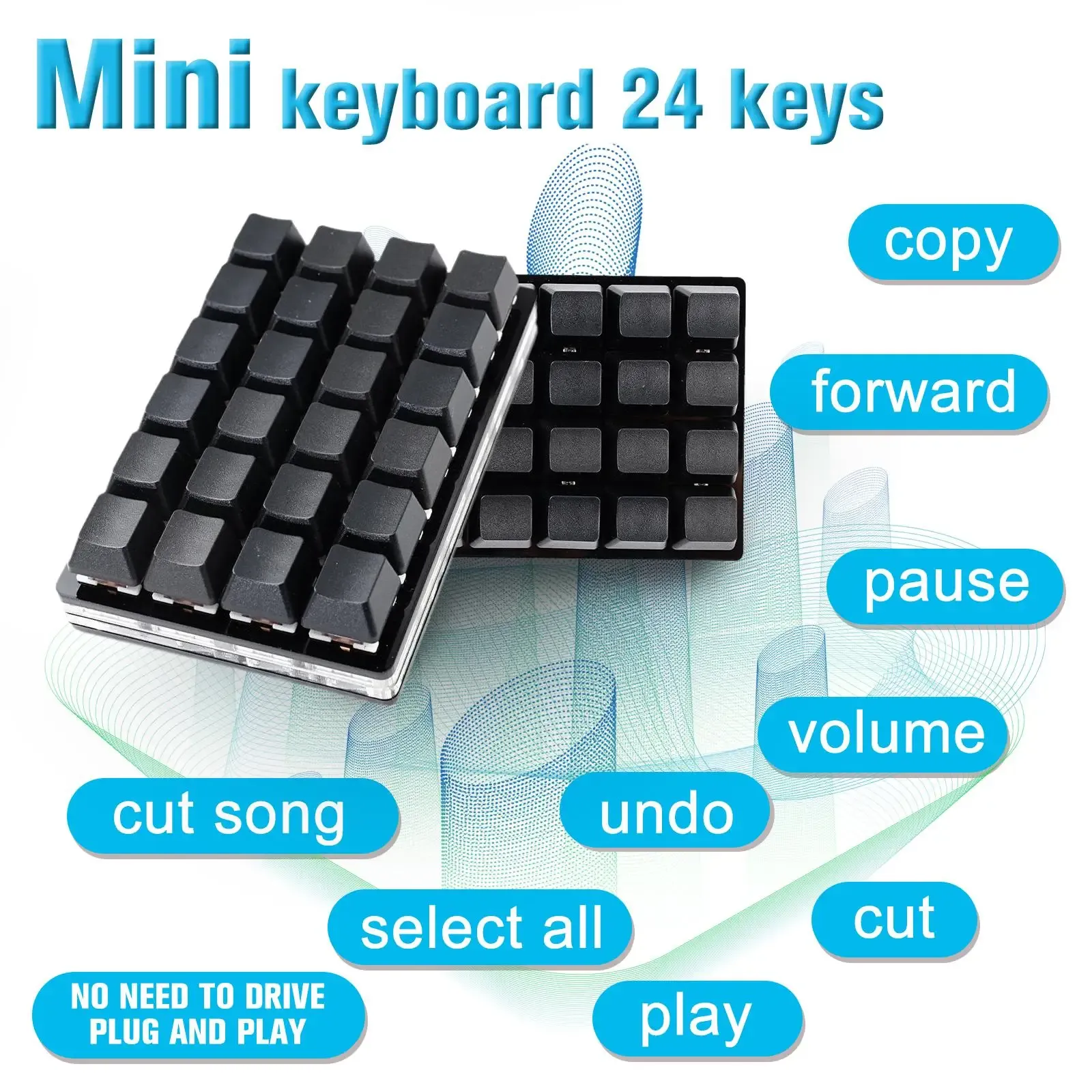 Mini clavier mécanique personnalisable USB, 2/4/6/7/8/9/12/16/24 touches, clavier de jeu, dispositif Sayo, raccourcis programmables, nouveau 3