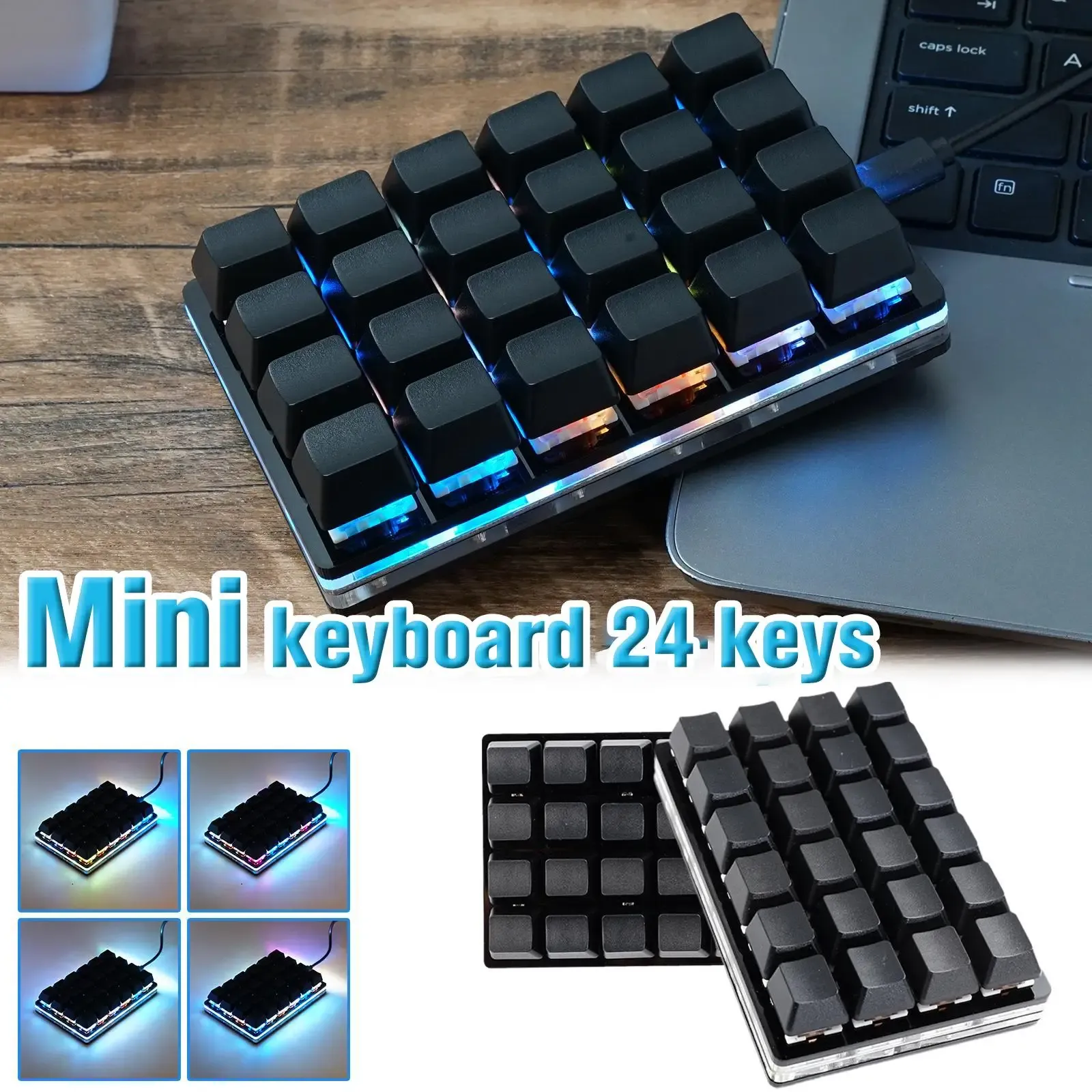 Mini clavier mécanique personnalisable USB, 2/4/6/7/8/9/12/16/24 touches, clavier de jeu, dispositif Sayo, raccourcis programmables, nouveau 5