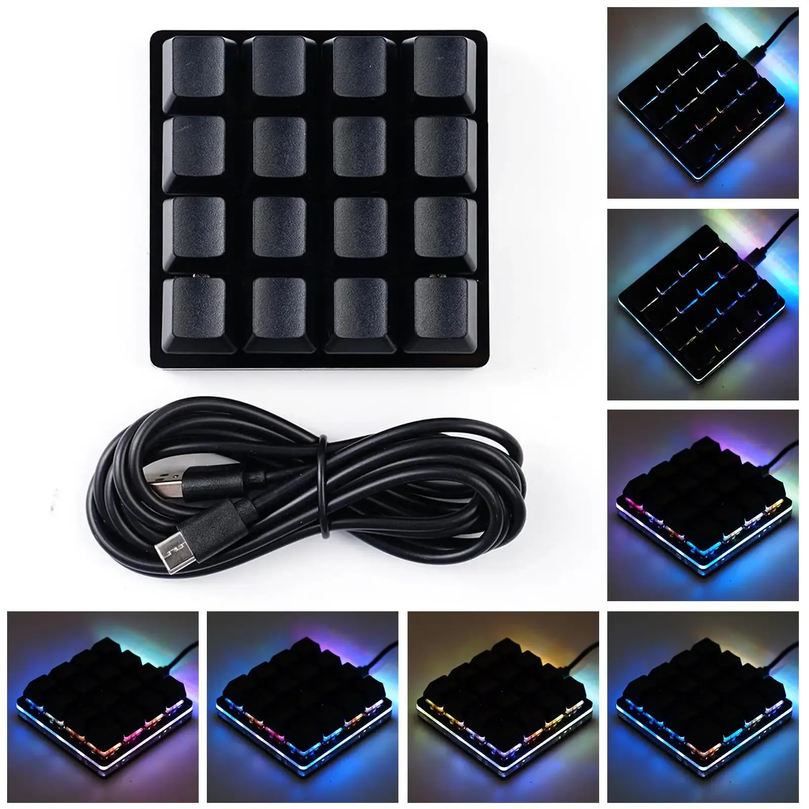 Mini clavier mécanique personnalisable USB, 2/4/6/7/8/9/12/16/24 touches, clavier de jeu, dispositif Sayo, raccourcis programmables, nouveau 7