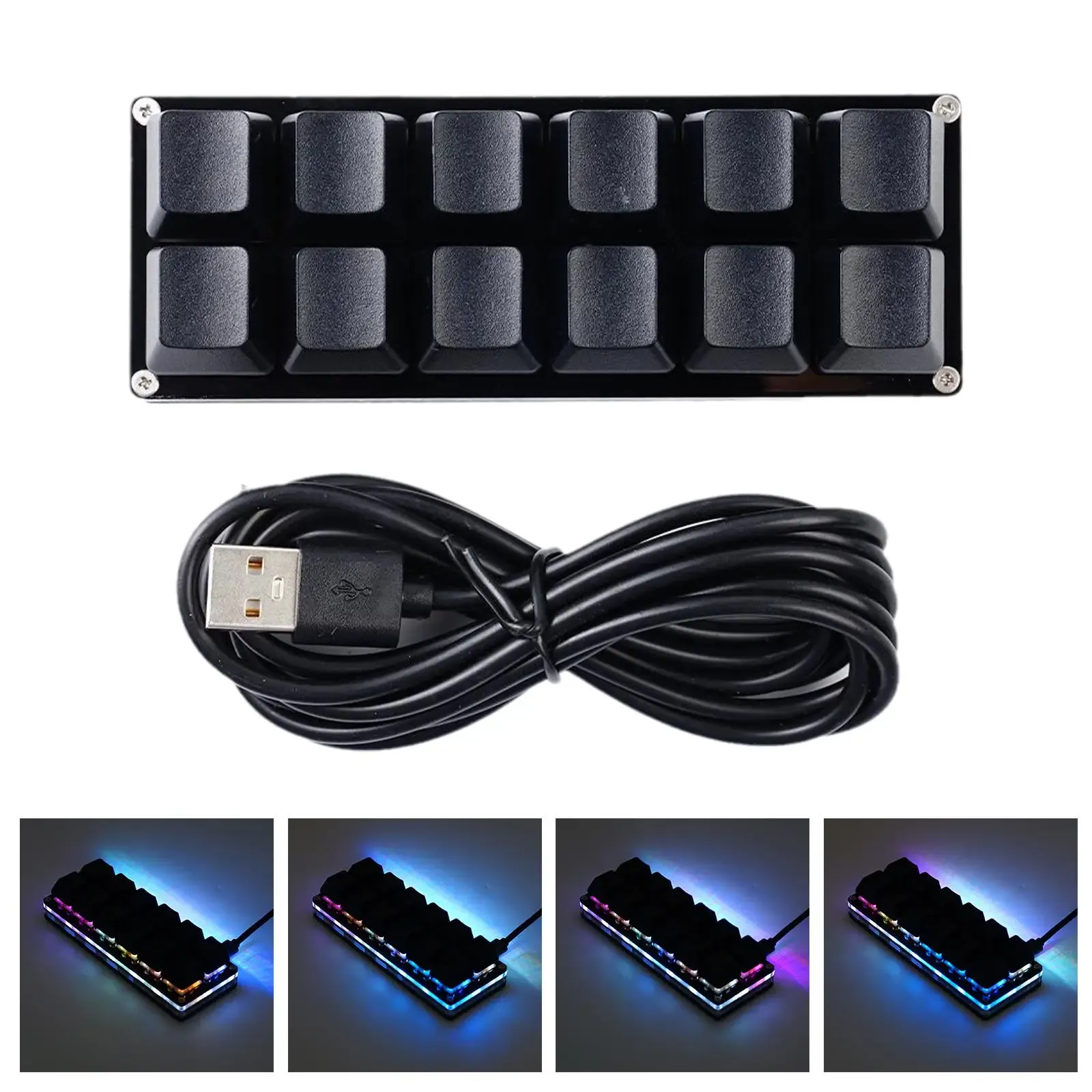 Mini clavier mécanique personnalisable USB, 2/4/6/7/8/9/12/16/24 touches, clavier de jeu, dispositif Sayo, raccourcis programmables, nouveau 12
