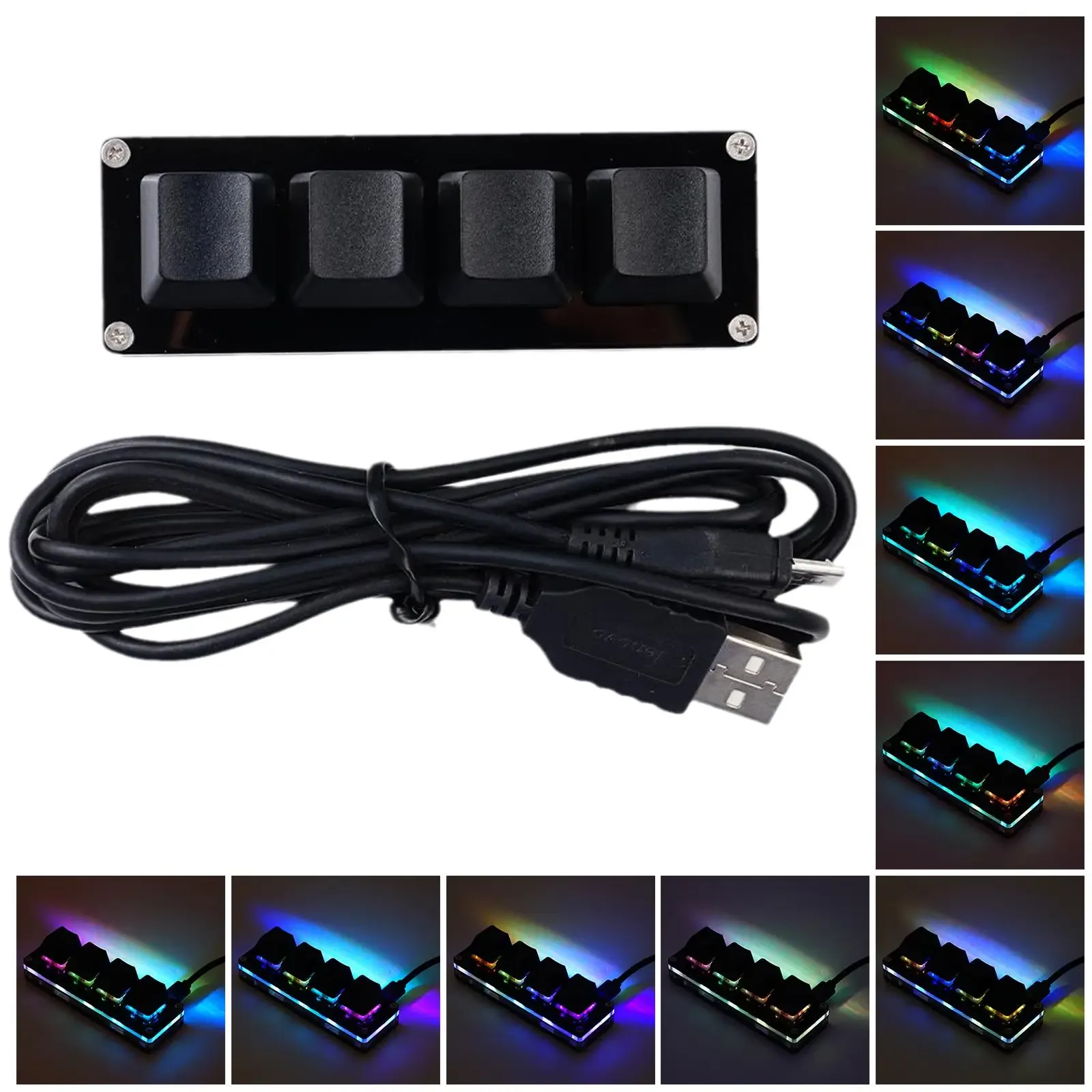 Mini clavier mécanique personnalisable USB, 2/4/6/7/8/9/12/16/24 touches, clavier de jeu, dispositif Sayo, raccourcis programmables, nouveau 13
