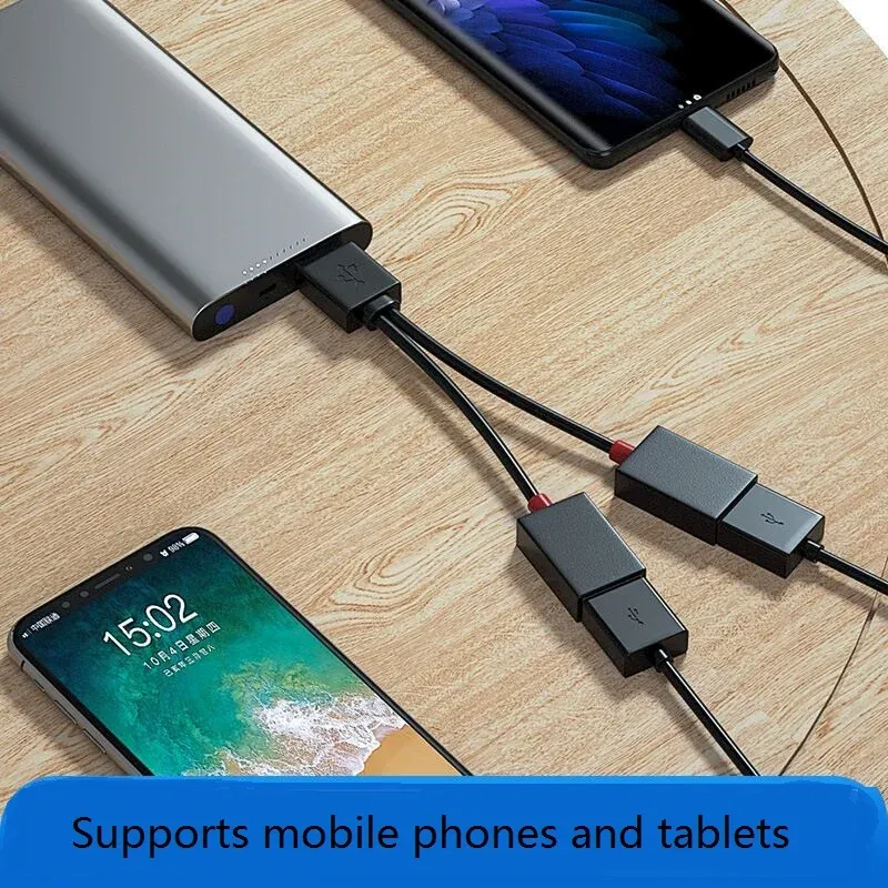 Adaptateur USB multifonction 1 vers 2 pour smartphones, tablettes et hubs multi-interfaces (charge uniquement, sans transfert de données) 3