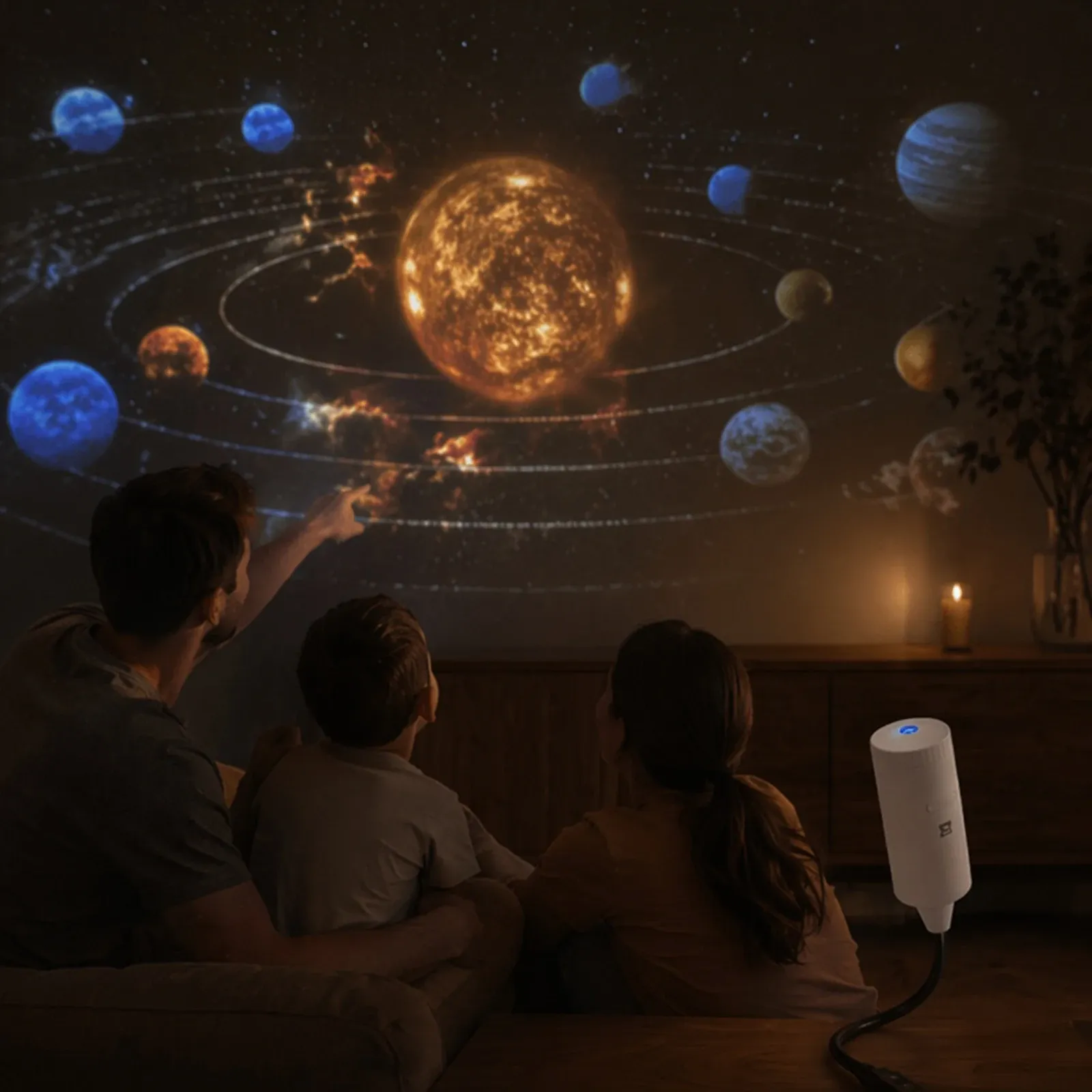 Projecteur galaxie portable plug-and-play, lampe de nuit d'ambiance pour la décoration de la maison, du salon et de la chambre 6
