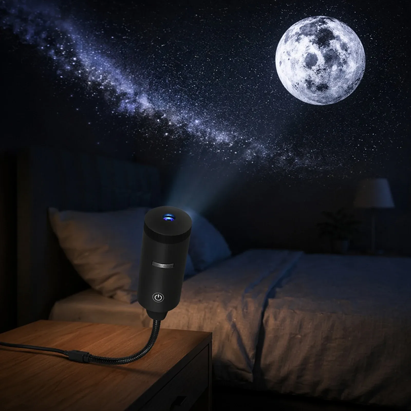 Lampe projecteur galaxie vue de détail