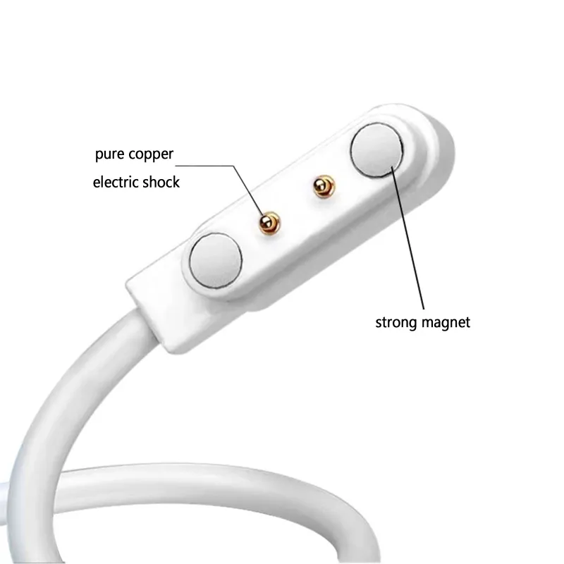 Câble de charge magnétique universel pour montre connectée, 2 et 4 broches, USB, noir et blanc 4