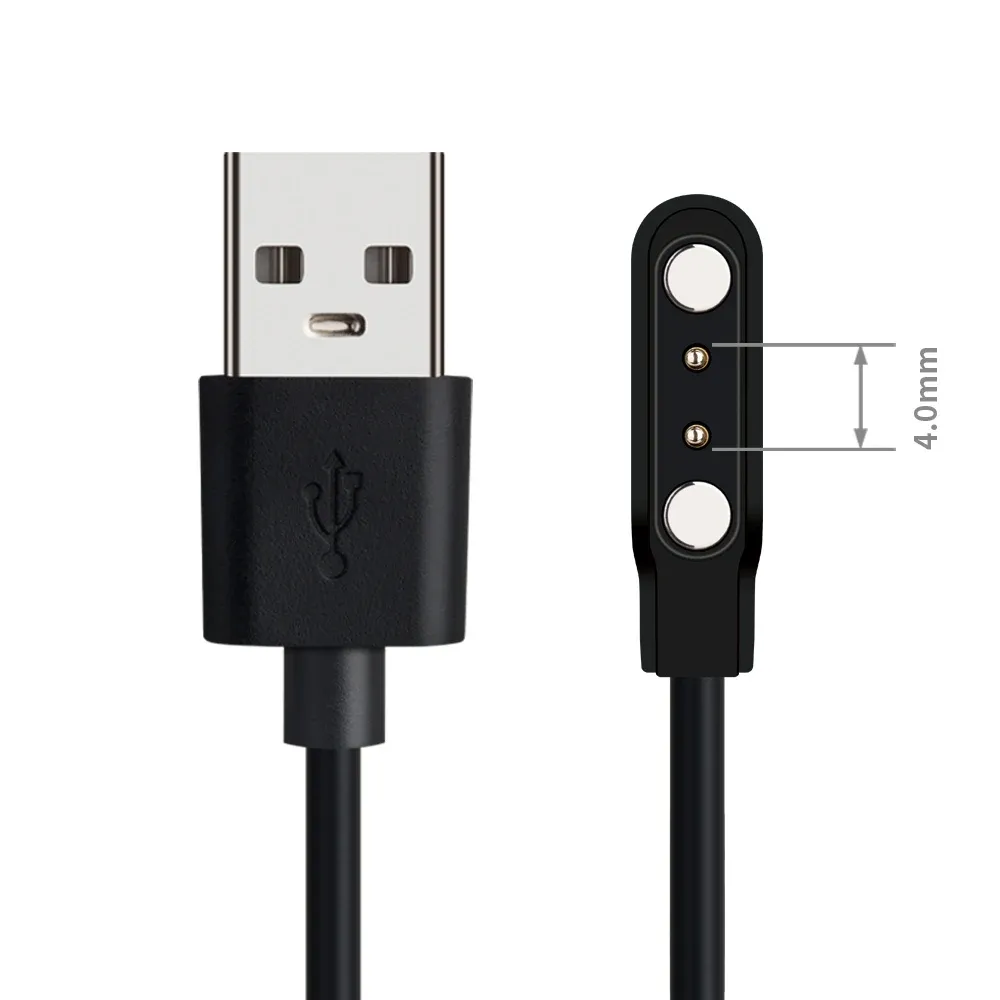 Câble de charge magnétique universel pour montre connectée, 2 et 4 broches, USB, noir et blanc 6