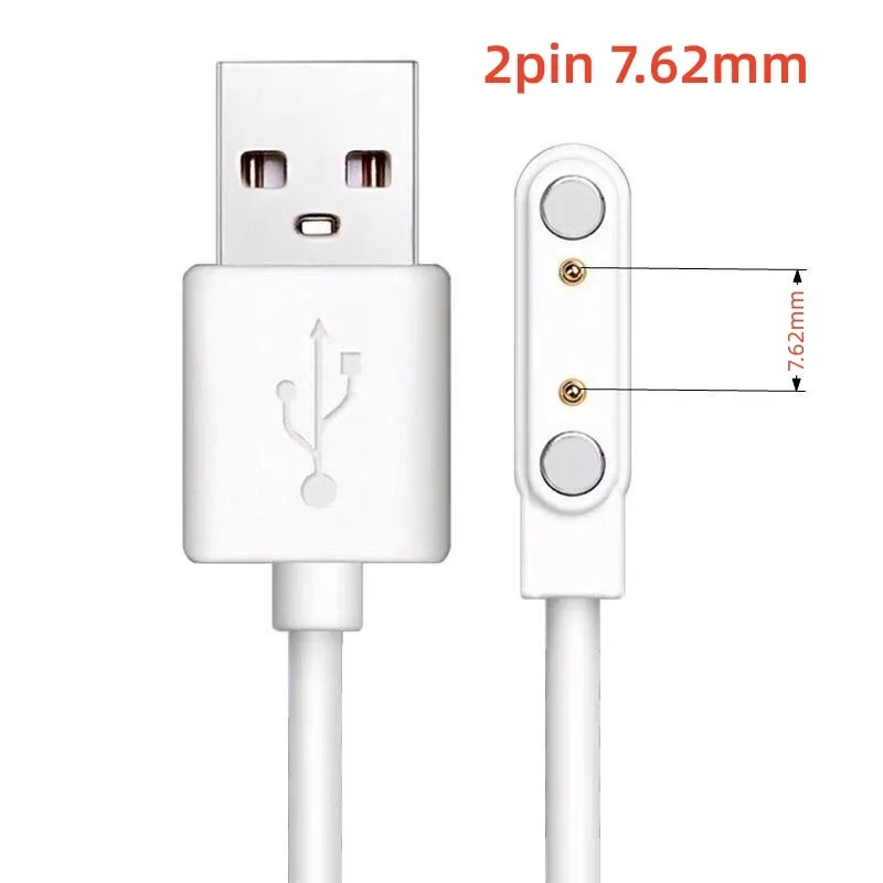 Câble de charge magnétique universel pour montre connectée, 2 et 4 broches, USB, noir et blanc 12