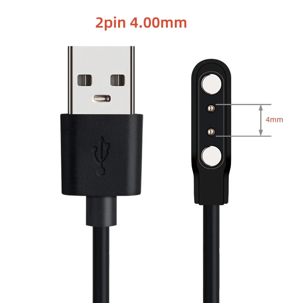 Câble de charge magnétique universel pour montre connectée, 2 et 4 broches, USB, noir et blanc 11
