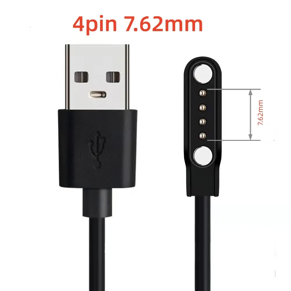 Câble de charge magnétique universel pour montre connectée, 2 et 4 broches, USB, noir et blanc 9