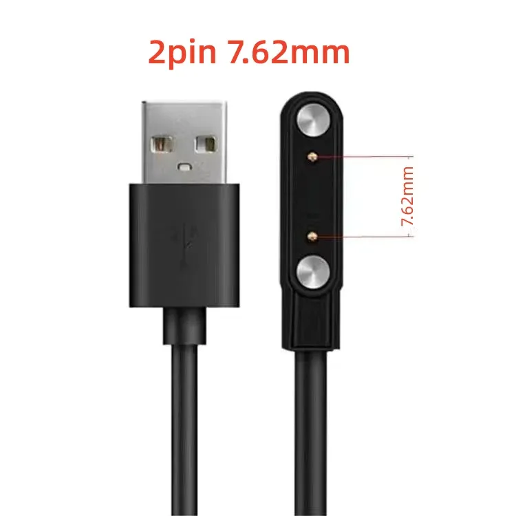 Câble de charge magnétique universel pour montre connectée, 2 et 4 broches, USB, noir et blanc 8