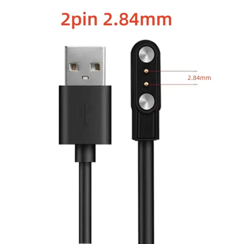 Câble de charge magnétique universel pour montre connectée, 2 et 4 broches, USB, noir et blanc 7