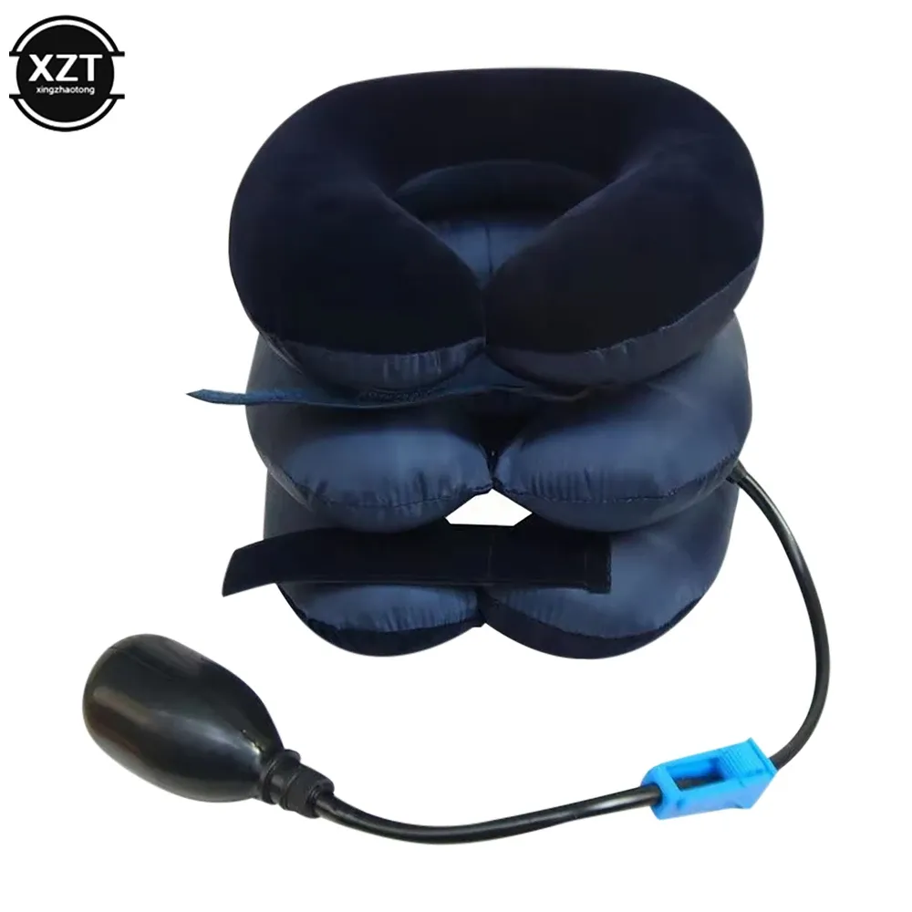 Masseur de cou gonflable 3 couches, support de traction cervicale, soulagement de la douleur, coussin de cou, attelle d'étirement pour le cou