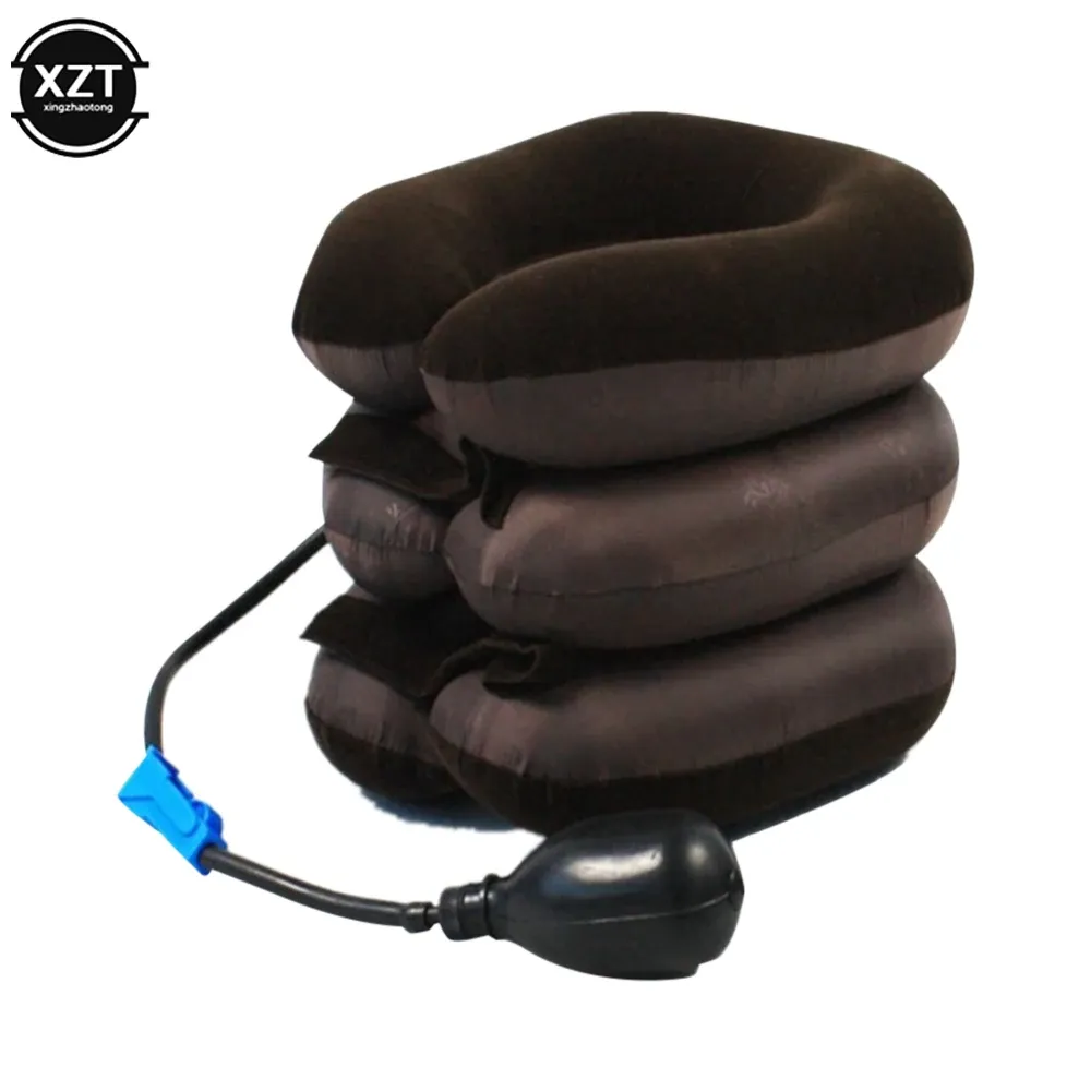 Masseur de cou gonflable 3 couches, support de traction cervicale, soulagement de la douleur, coussin de cou, attelle d'étirement pour le cou 2
