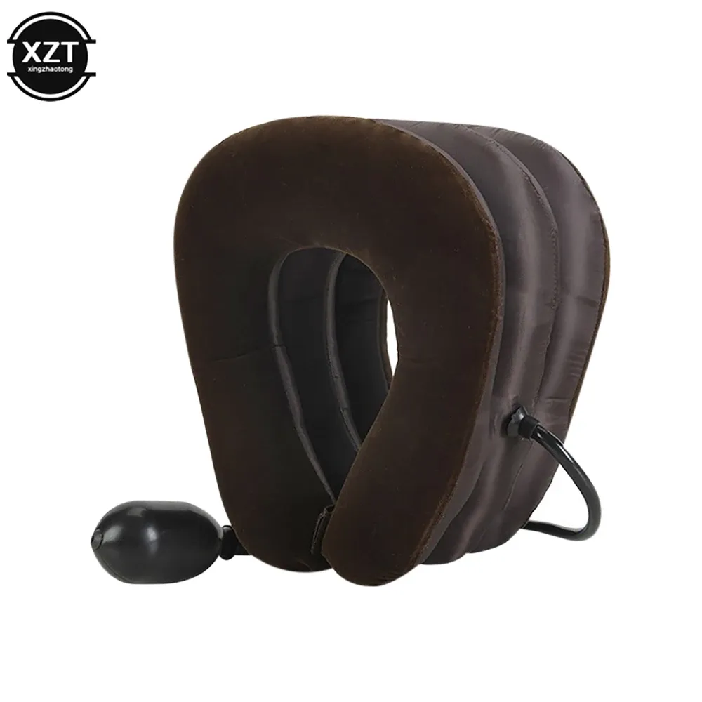 Masseur de cou gonflable 3 couches, support de traction cervicale, soulagement de la douleur, coussin de cou, attelle d'étirement pour le cou 4