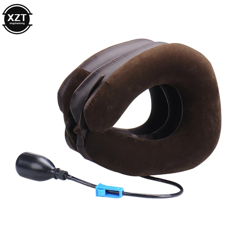 Masseur de cou gonflable 3 couches, support de traction cervicale, soulagement de la douleur, coussin de cou, attelle d'étirement pour le cou 5